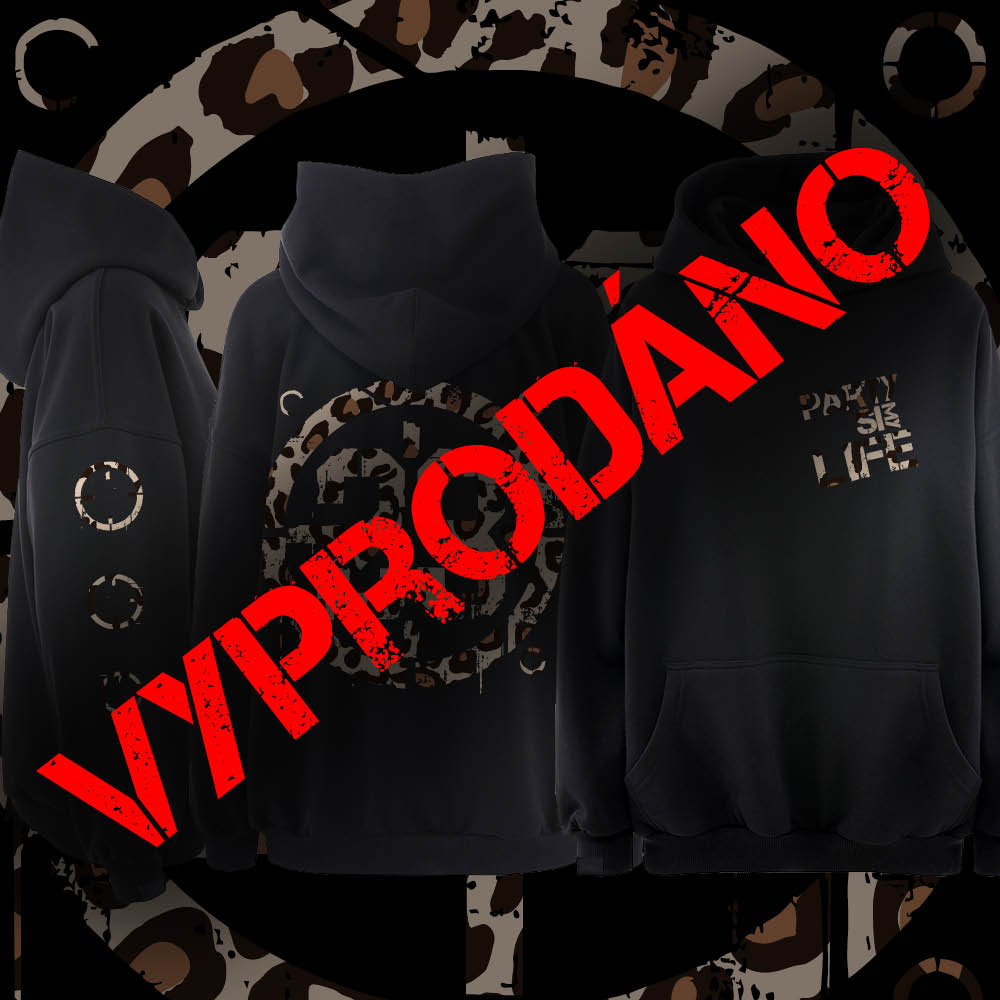 Unisex mikina klokanka leopard limitovaná edice